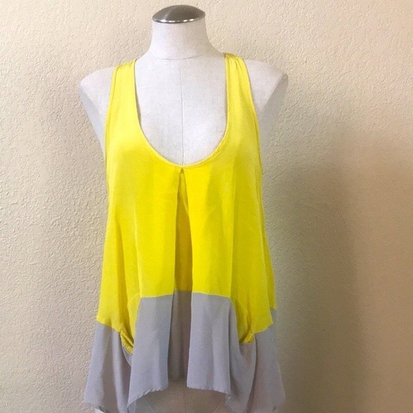 100% Silk Colorblock Blouse - Picture 1 of 9